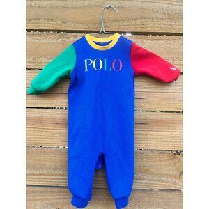 Ralph Lauren Childrens wear Baby Boy logo Double Knit overalls 6 Months